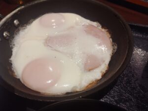 Wハムエッグ納豆定食