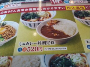 ミニカレー丼朝定食