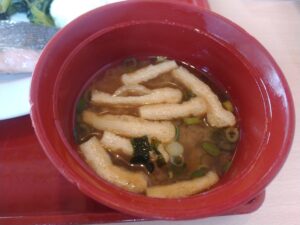 明太子と焼き鮭朝食