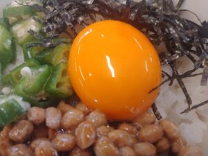ミニ納豆オクラ丼朝定食
